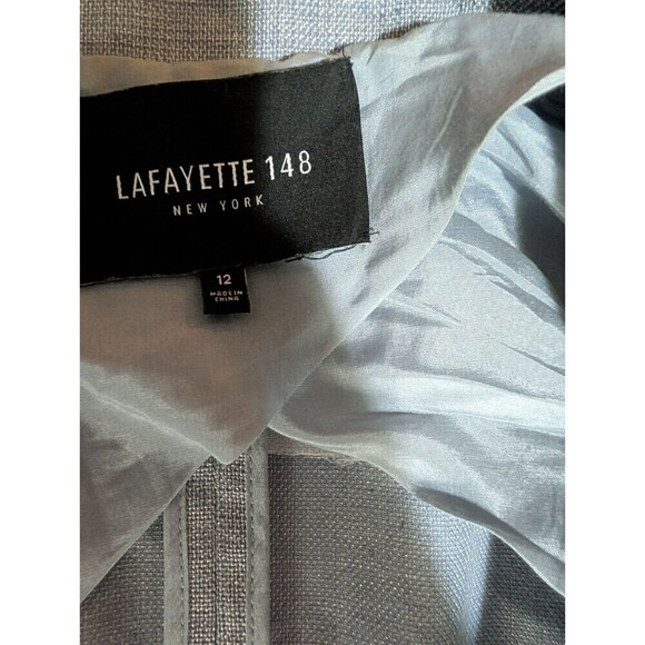 Lafayette 148 New York One Button Blazer Periwinkle Shimmer Viscose Blend Sz 12 - Picture 4 of 11